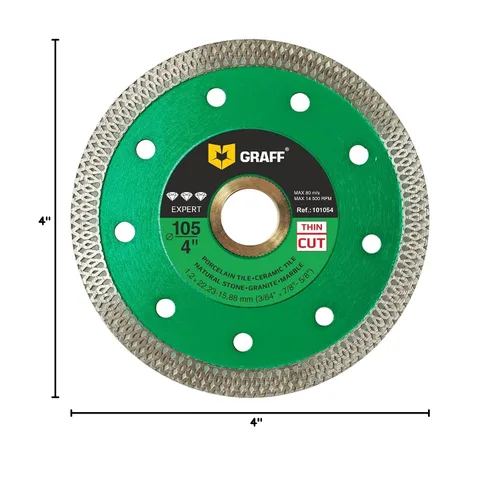 Miniatura 7 de GRAFF Hoja de diamante súper fina de porcelana y cerámica de 4 pulgadas, rueda de corte de diamante para azulejos duros, cerámica, piedra natural