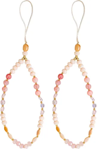 Miniatura 30 de Beaded Phone Charm Cute Fixed Beads Pearl Wristlet Chain Camera Wrist Strap CarKey Lanyard