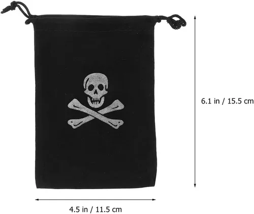 Miniatura 2 de Healifty 20 bolsas de tela de monedas piratas con cordón para caza del tesoro para fiesta de Halloween, almacenamiento de joyas de dulces, 6.1 x 4.5