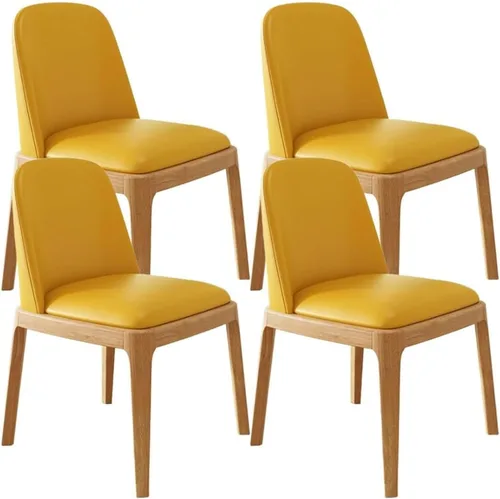 Miniatura 21 de Juego de 2/4 sillas de comedor, sillas de comedor de madera, silla tapizada para sala de estar, silla de vestíbulo sin brazos con respaldo curvo