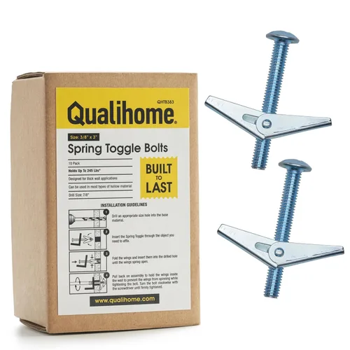 QUALIHOME Anclajes de perno de resorte – Anclajes de pared resistentes para colgar artículos con paredes huecas y más – Anclaje de pared hueco de