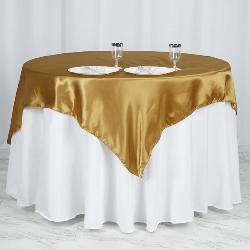 Miniatura 21 de Efavormart Paquete de 5 Sobremanteles Cuadrados de Satén de 60" para Decoraciones de Mesa de Bodas, Catering y Fiestas, Cubierta de Mantel Negro