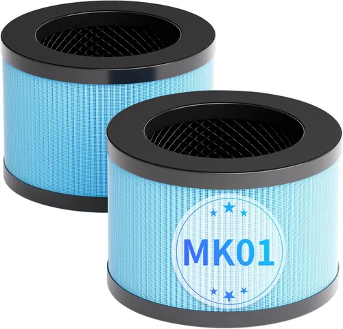 MK06 MK01 Filtro de repuesto True HEPA compatible con AROEVE MK01 MK06 y Kloudi DH-JH01 Purificador de aire, Versión estándar, paquete de 2