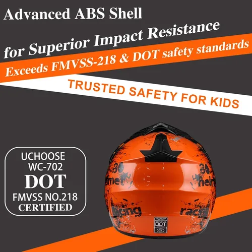 Miniatura 4 de Casco de motocross para niños, casco ATV juvenil aprobado por DOT, para 4 ruedas, motocross, BMX, MX, UTV, Go Kart, carreras, béisbol, incluye gafas