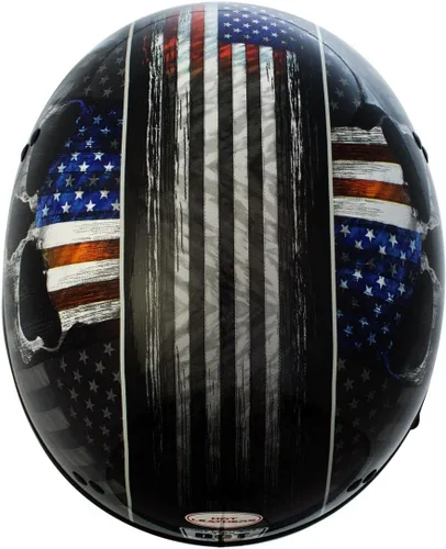 Miniatura 4 de Hot Leathers HLD1042 Casco de calavera con diseño de bala de guerrero negro brillante avanzado aprobado por DOT