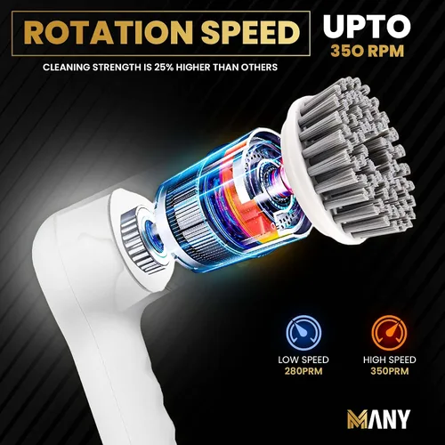 Miniatura 4 de Limpiador eléctrico giratorio 2023, cepillo de limpieza con 4 cabezales reemplazables de limpieza de baño y cocina, fregadores eléctricos
