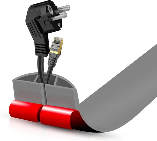 Miniatura 19 de Cubierta autoadhesiva para cables de suelo, gestión de cables de 3.3 pies, protector de tira de extensión para cables, evita tropiezos de cables