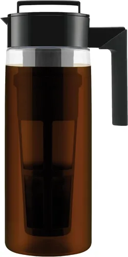 Takeya Tritan Cafetera de Café Frío - Jarra Hermética con Tapa a Prueba de Fugas - Cafetera de Café Frío Sin BPA con Mango de Silicona - Jarra Apta
