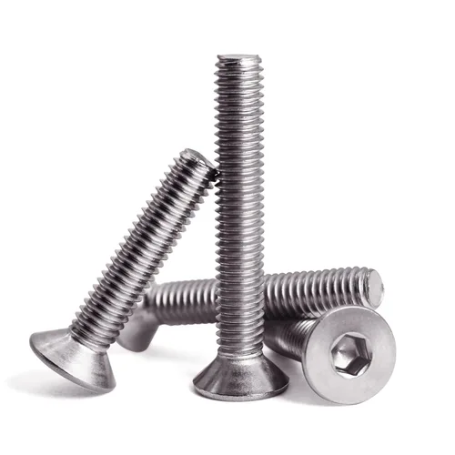 Miniatura 3 de Tornillos de cabeza plana M6 x 12 mm con casquillo hexagonal, pernos avellanados, acero inoxidable 304, acabado brillante, totalmente roscados