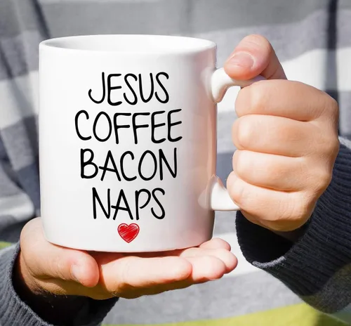 Miniatura 36 de Retreez Taza divertida – This Girl Runs on Coffee + Jesus - Tazas de café de cerámica de 11 onzas – Divertido, sarcasmo, sarcástico, motivacional