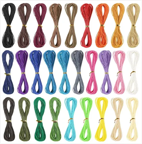 984.3 ft 30 colores 0.039 in cordón de poliéster encerado pulsera cordón de cera recubierto de cera para pulseras hilo encerado para hacer joyas