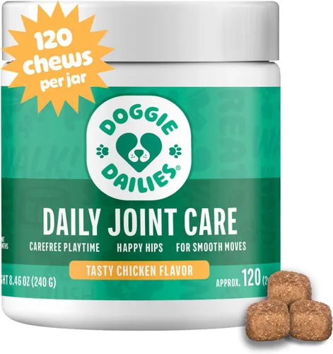 Doggie Dailies, suplemento para cadera y articulaciones para perros, glucosamina y condroitina, masticables premium para cadera y articulaciones