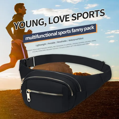 Miniatura 5 de FREETOO - Cangurera con correa ajustable para hombres y mujeres; para entrenamiento, viajes, correr, senderismo, ciclismo, uso casual, uso al aire