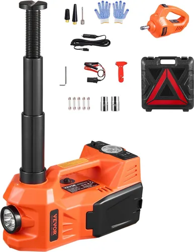 Miniatura 17 de VEVOR - Gato eléctrico para auto de 3 toneladas / 3000 kg, gato de tijera eléctrico de 12 V, con sillín doble y control remoto, gato de auto
