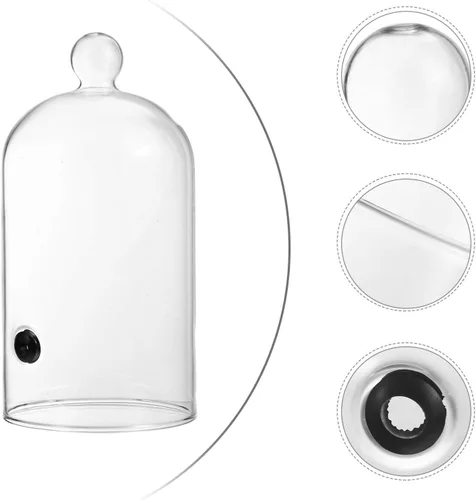 Miniatura 8 de Cabilock Cubierta protectora de 4.3 pulgadas para pasteles, pan, cúpula de cristal resistente al calor para hogar, cocina, fiesta, exhibición