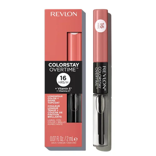 Miniatura 20 de Revlon - Lápiz labial líquido Overtime con brillo de labios transparente, maquillaje facial ColorStay, doble extremo con vitamina E en ciruela/baya