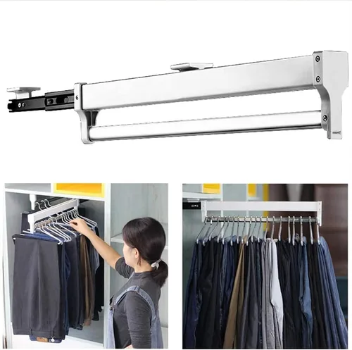 Organizador de armario para pantalones y abrigos, soporte organizador de ropa ajustable, organizador de armario de acero inoxidable, estante de