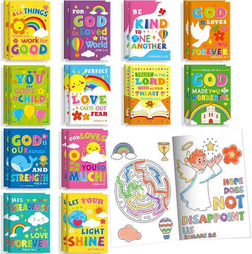Miniatura 28 de BenLouis 24 piezas de libros para colorear mini de animales de granja, recuerdos de fiesta para niños, pequeños libros de actividades a granel
