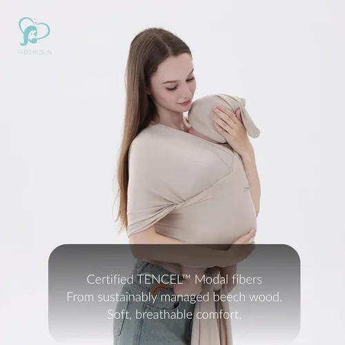 Miniatura 2 de TADO MUSLIN Portabebés para recién nacidos a niños pequeños (8-35 libras), eslinga modal suave elástica, transpirable para todas las estaciones
