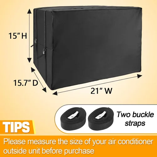 Miniatura 3 de Cubiertas de aire acondicionado para unidades de ventana, aislamiento de 3 capas, cubierta exterior de CA con correa de hebilla de metal, toldo