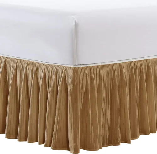 Miniatura 11 de Home Soft Things Falda de cama plisada de microfibra, diseño elegante envolvente de microfibra sólida con caída de 18 pulgadas, ropa de cama