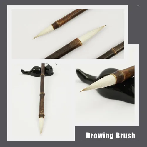 Miniatura 8 de EXCEART lobo ovejas y cepillo de pelo japonés papelería japonesa estacionaria sumi pintura kanji sumi dibujo pincel de tinta china cepillo de tinta