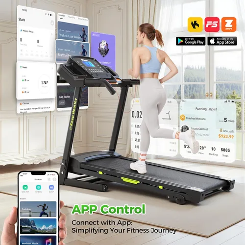 Miniatura 8 de Lastforever Cinta de correr plegable de 3.5 HP para el hogar, capacidad de 350 libras, cintas de correr portátiles con inclinación manual de 3 Negro