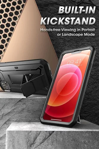 Miniatura 4 de SUPCASE Funda para iPhone 13 con soporte y clip para cinturón (Unicorn Beetle Pro), [protector de pantalla integrado]