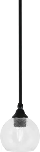 Miniatura 43 de Toltec Lighting Tallo Colgado Mini colgante, acabado de cobre negro, 3.5" cuadrado humo burbuja vidrio