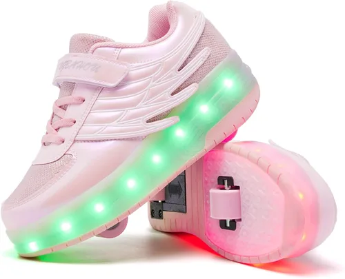 Zapatillas de patinaje LED para niñas y niños con ruedas