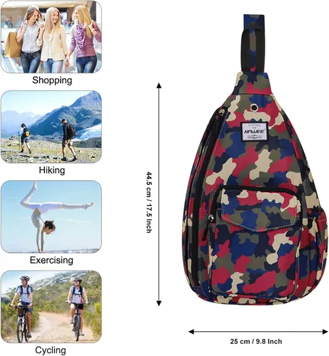 Miniatura 5 de HAWEE Mochila bandolera para mujer, anti-agua, ajustable inclinado