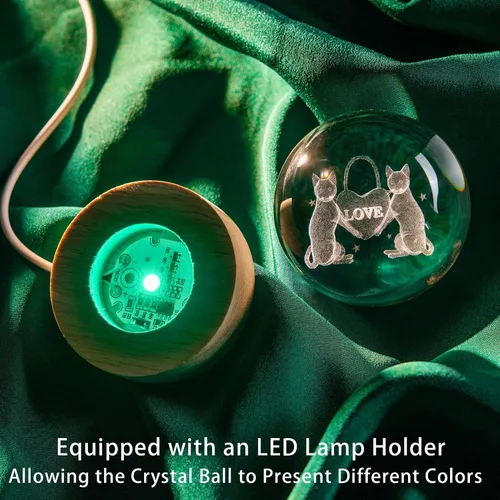 Miniatura 4 de Luz romántica de regalo de cristal para gatos, luz nocturna 3D para parejas, Love-Cat