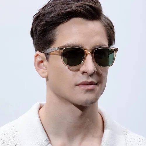 Miniatura 2 de CARFIA Lentes de sol polarizados cuadrados para hombre, protección UV400, acetato retro, hechos a mano, hechos a mano
