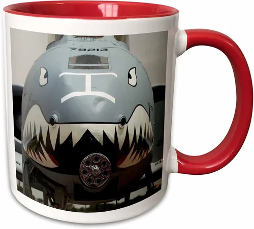 Miniatura 8 de 3dRose In, Indianapolis, A-10 Thunderbolt Ii Warplane-US15 BJA0067-Jaynes Gallery - Taza de dos tonos, 11 onzas, negro/blanco