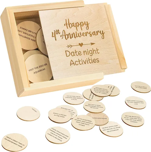 Miniatura 10 de Regalos de un año de aniversario de madera STOFINITY para novio y novia - Regalos de madera de un año de aniversario para él o ella, primer regalo