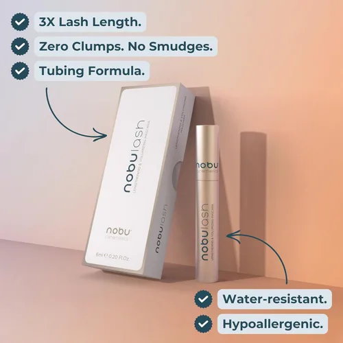 Miniatura 2 de NobuLash - Máscara para mujeres mayores, voluminizadora y alargadora, larga duración, hipoalergénica, sin grumos, sin manchas, vegano, fórmula 2