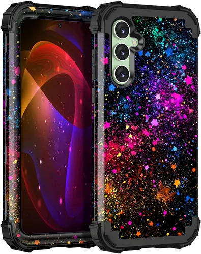 Miqala Funda para Galaxy S23 FE 5G, brilla en la oscuridad, tres capas, resistente, a prueba de golpes, protección de cuerpo completo, parachoques