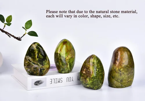 Miniatura 5 de AMOYSTONE Piedra de preocupación pulida de ópalo verde natural para aliviar la ansiedad, piedra preciosa de reiki de cristal curativo de mano