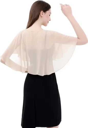 Miniatura 5 de Capelets de encaje de gasa suave para mujer, chales y envolturas para vestido de noche, boda, capa Bole