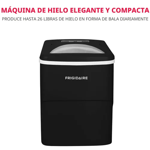 Miniatura 2 de Frigidaire, Máquina de hielo compacta portátil de 26 libras, máquina para hacer hielo, negro, blanco, mediano