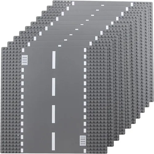 Miniatura 12 de Classic Crossroad - Juego de 2 placas base de carretera City Street, 9.8 x 9.8 in, para ladrillos de construcción, compatible con todas