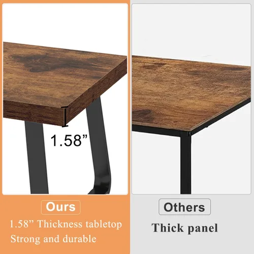 Miniatura 5 de HSH - Mesa de centro rústica, mesa central de madera industrial y metal, mesa de café minimalista de roble estilo granja para la sala de estar, mesa