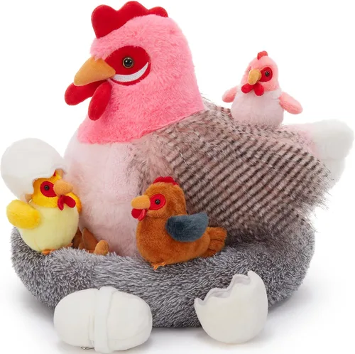 Miniatura 10 de BENINY Peluche de conejo rosa grande de 24 pulgadas – Conejito de peluche grande de Pascua, regalos para niñas y bebés, sorpresa de peluche con 3