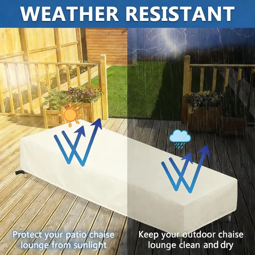 Miniatura 6 de Fundas para tumbona, paquete de 2 fundas impermeables para sillas de salón al aire libre para muebles de patio, silla de piscina para muebles