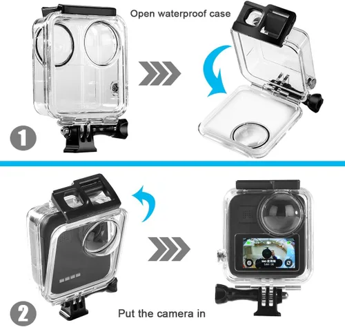 Miniatura 6 de Carcasa impermeable para GoPro Max, 45 M/148 pies, funda protectora de buceo con liberación rápida, accesorios para cámara de acción Go Pro Max