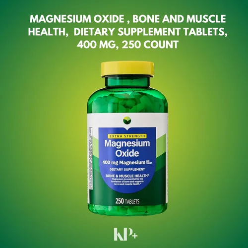 Miniatura 4 de KP+ Spring Valley Óxido de magnesio 400 mg 250 tabletas Apoya la salud ósea, nerviosa y muscular Suplemento de magnesio extra fuerte Paquete