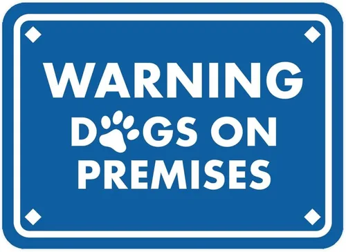 Miniatura 18 de Diamante enmarcado clásico, letrero de advertencia de perros en las instalaciones (negro) - grande