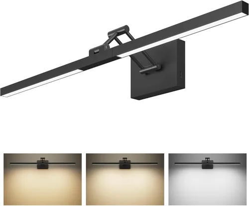 Miniatura 11 de VONLUCE Luz LED de Tocador de Baño de 24", Luces LED Modernas de Tocador 3CCT con Cabezal Giratorio de 360° y Brazo Oscilante, Lámpara de Baño
