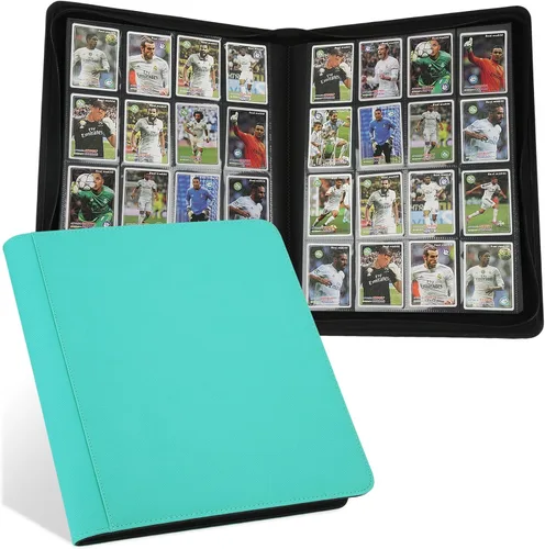 Miniatura 37 de GERMUN Carpeta de 4 bolsillos para tarjetas, carpeta de tarjetas de intercambio con cremallera premium, carpeta de colección de tarjetas de 400 4