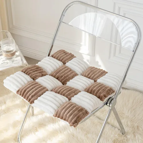 Miniatura 13 de vctops Farmhouse Buffalo - Cojín antideslizante para silla de cocina y comedor con lazos, cojín antideslizante de franela de felpa suave y mullida